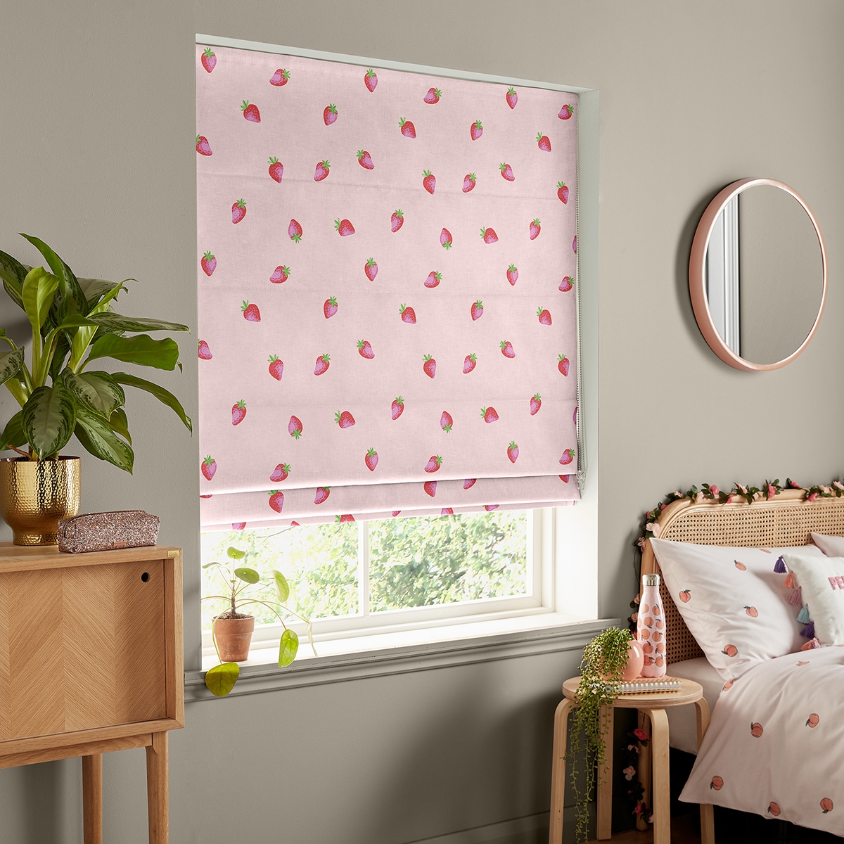 Product photograph of Strawberry Pink Roman Blind from Choice Furniture Superstore.